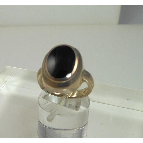 Elegant Vintage Sterling Silver Black Onyx Ring Size 6 925 Thailand NOS 6.5g - Picture 8 of 8